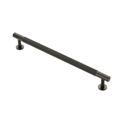 Afbeelding van Fingertip Designs Meubelgreep &quot;Knurled&quot; 224mm Mat zwart