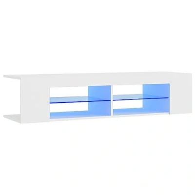 Image de vidaXL Meuble TV avec lumières LED blanc 135x39x30 cm804229
