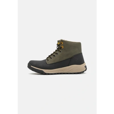 Afbeelding van Fila Lance Unisex Veterboots, Heren, Maat: 46, Black/olive night Imitatieleer/ textiel