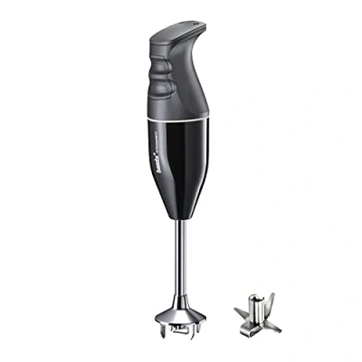 Afbeelding van bamix Staafmixer EO140 Classic met multifunctioneel mes van roestvrij staal, 140 W, 2 standen, Made in Switzerland, zwart/wit