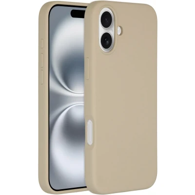 Afbeelding van Accezz Hoesje Geschikt voor iPhone 16 Plus Siliconen Liquid Silicone Backcover MagSafe beige