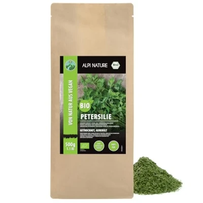 Image de Alpi Nature Persil bio 500g, Herbe Séchée et Frottée, Épice de pour la Cuisine