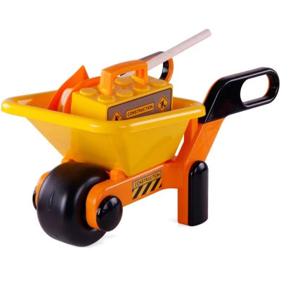 Afbeelding van Cavallino Kruiwagen Geel met Gereedschap en Helm, 6dlg.