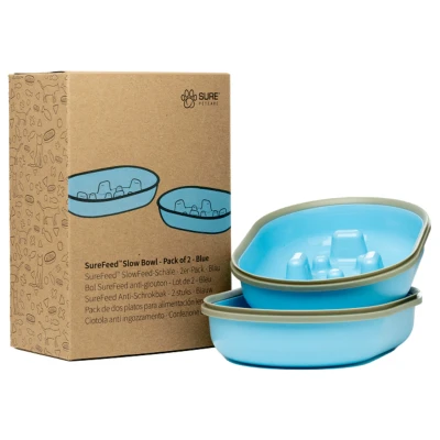 Afbeelding van Sure Petcare Anti Schrokbak Kattenvoerbak Blauw
