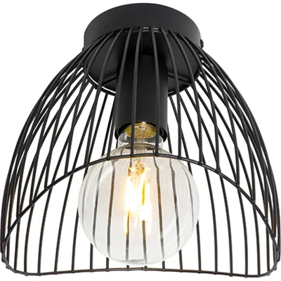 Afbeelding van QAZQA Design plafondlamp zwart 20cm Pua