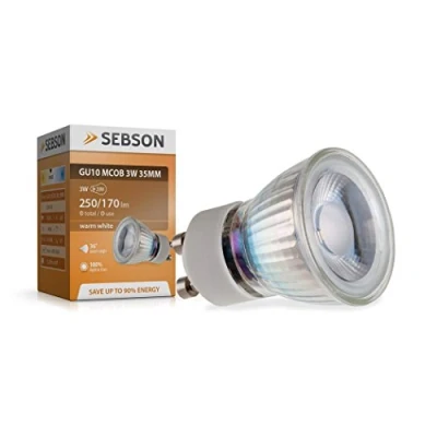 Afbeelding van SEBSON® Ledlamp GU10, 3 W (vervangt 25 W), 250 lm, 46 , warmwit, Ø 35 x 47 mm