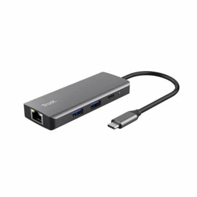 Image de Adaptateur Trust Dalyx USB C multiports 6 en 1 Argent
