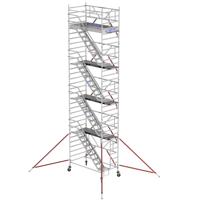 Afbeelding van Altrex Trapsteiger RS TOWER 53 Safe Quick L250xB135 10.20m werkhoogte Houten platform