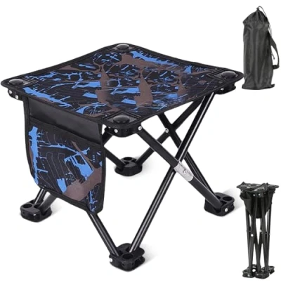 Afbeelding van opvouwbare kruk, draagbaar, licht, opvouwbaar, mini campingkruk, ultralichte kleine viskruk, outdoor kruk voor kamperen, outdoor, concerten, vissen, wandelen