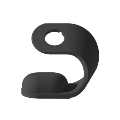 Afbeelding van Apple watch houder Siliconen Zwart Geschikt voor