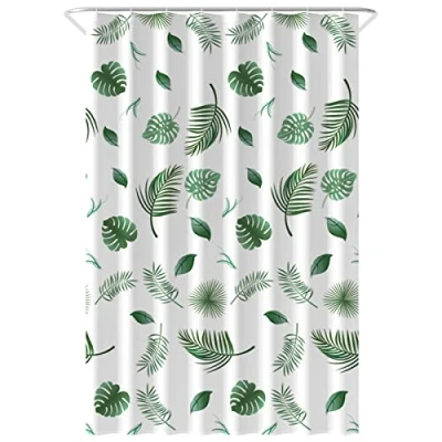 Afbeelding van Loti Living Douchegordijn Anti Schimmel Blaadjes Inclusief ringen Waterdicht Polyester 120x200 cm