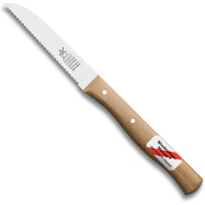 Afbeelding van Robert Herder Molenmes Tomatenmesje RVS Gekarteld Lemmet 85 mm Heft Beukenhout