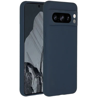 Afbeelding van Accezz Hoesje Geschikt voor Google Pixel 8 Pro Siliconen Liquid Silicone Backcover Donkerblauw
