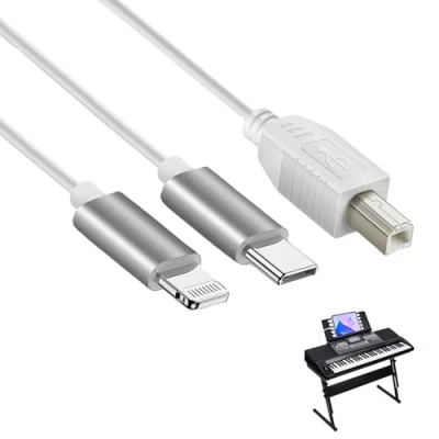Afbeelding van MIDI 2 in 1 USB C naar B kabel m OTG type voor iPhone iOS, controller, audio interface, toetsenbord, elektronisch muziekinstrument, toetsenbord
