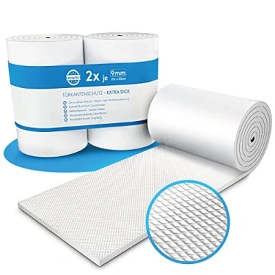 Afbeelding van STRACKS® 2 stuks garagewandbeschermers, elk m x 20 cm, extra dikke deurbescherming, 9 mm, voor je auto en garagemuur, zelfklevende rollen,