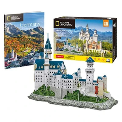 Afbeelding van National Geographic 3D puzzel kasteel Neuschwanstein puzzels bouwmodellen voor volwassenen en kinderen 121 stukjes