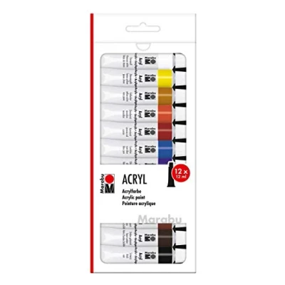 Afbeelding van Marabu Acrylverf Tubes 12 kleuren x ml