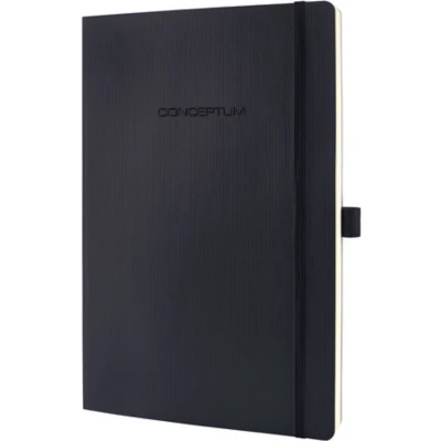 Afbeelding van Sigel notitieboek Conceptum Pure A5 softcover zwart 194 pagina&#039;s 80 grams ruit SI CO320