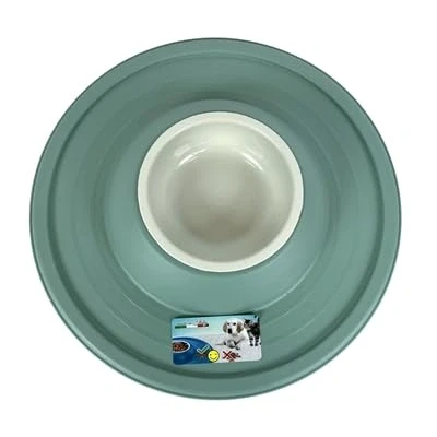 Afbeelding van Happy Pet Mad About Pets Voerbak / Drinkbak Volcano Salie Groen 39X39X6 CM 600 ML