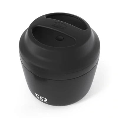Afbeelding van monbento MB Element Onyx geïsoleerde lunchbox Luchtdichte Houdt je maaltijd tot 10 uur warm en koel Ideaal voor werk/school BPA vrij Duurzaam veilig Zwart