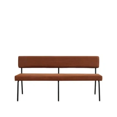Afbeelding van Bronx71® Industriële eetkamerbank Espen cognac eco leer 160 cm eettafelbank eetbank