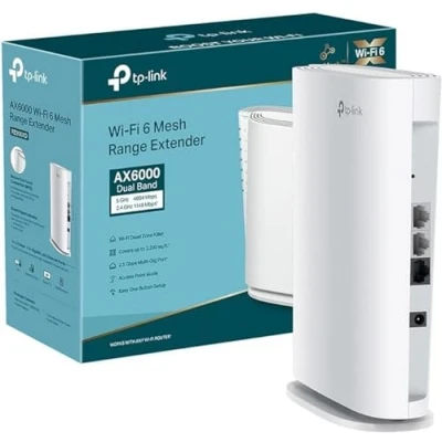 Afbeelding van TP Link RE900XD WiFi 6 WLAN AX6000 versterker, 160 MHz kanaal, 2,5 Gbit/s poort + 2 gigabit poorten, 4 x MU MIMO, WPA 3, de krachtigste Wi Fi repeater van