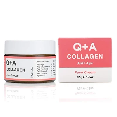 Image de Q+A Crème visage au collagène. végétarienne collagène issu d’algues pour combattre les signes du vieillissement. 50 g
