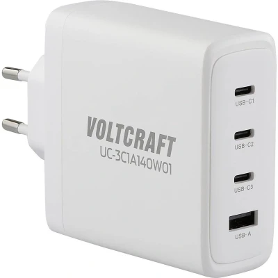 Afbeelding van VOLTCRAFT UC 3C1A140W01 USB oplader 140 W Thuis Uitgangsstroom (max.) 5 A Aantal uitgangen: 4 x A, C GaN