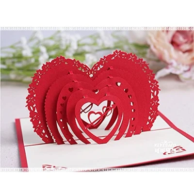 Afbeelding van KUNSTIFY 3D pop up kaart rood hart