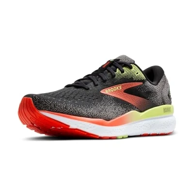 Afbeelding van Brooks Ghost 16 Hardloopschoenen neutraal, Heren, Maat: 44.5, Black mandarin red green Textiel