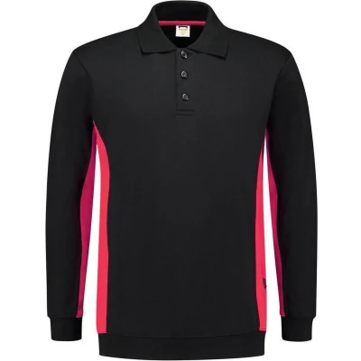 Afbeelding van Tricorp 302003 Polosweater Bicolor Zwart/Rood