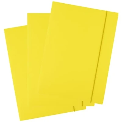 Afbeelding van D.RECT ​​​​Pak van 25 kartonnen mappen, postmappen met elastische band, 300 g geel