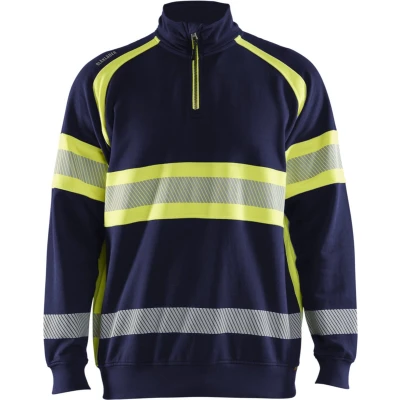 Afbeelding van Blaklader 3553 1158 High Vis Sweater Marine/High Geel XL