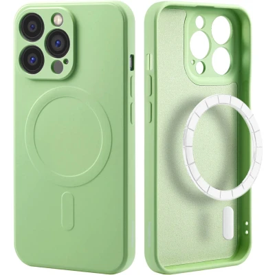 Afbeelding van iMoshion Hoesje Geschikt voor iPhone 13 Pro Siliconen Color Backcover MagSafe Groen
