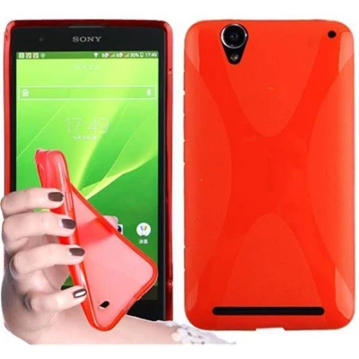 Afbeelding van Cadorabo Hoesje geschikt voor Sony Xperia T2 ULTRA in INFERNO ROOD Beschermhoes gemaakt van flexibel TPU silicone Case Cover