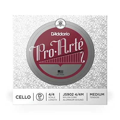 Image de D&#039;Addario J5902 4/4M Corde seule (Ré) violoncelle Pro Arte, manche 4/4, Medium