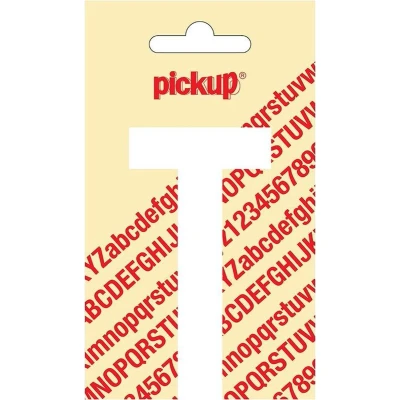Afbeelding van Plakletter Nobel Sticker witte letter T Den Haag Pickup