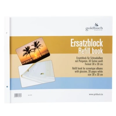 Afbeelding van Goldbuch Navulboek 38x30 30 bladen wit + schroeven 83078