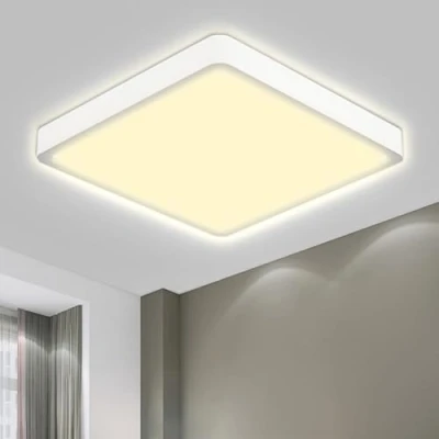 Afbeelding van LQWELL® Led plafondlamp, badkamerlamp, waterdicht, IP44, vierkant, plat, 18 W, 4000 K, 1600 lm, dun, voor woonkamer, badkamer, slaapkamer, keuken, hal, kelder, kantoor, 220 x 24 mm