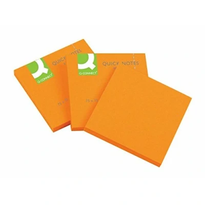 Afbeelding van Q Connect, Plakbriefje, Sticky notes Snelle notities neon (76 x 76 mm)