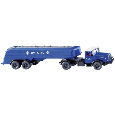 Afbeelding van Wiking 0806 97 H0 Vrachtwagen Henschel Tankopleggercombinatie Aral