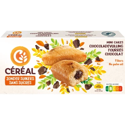 Afbeelding van 3x Céréal Mini Cakes Chocoladevulling 150 gr