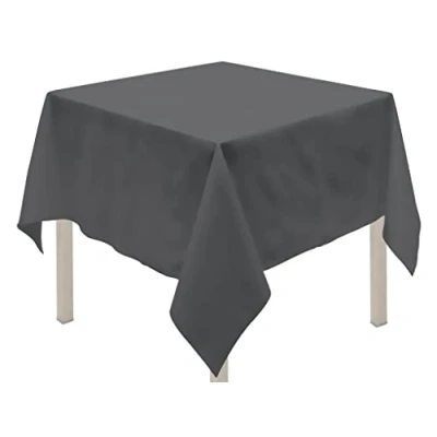 Image de Soleil d&#039;ocre, Alix Nappe carrée Anti tâches, Polyester, Gris, 180x180 cm