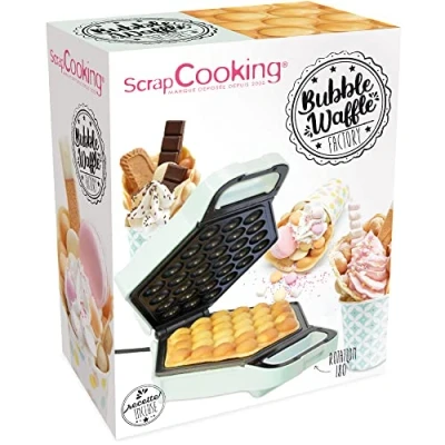 Afbeelding van SCRAP Cooking Bubble Waffle Factory Hong Kong Wafelmachine Elektrische wafelijzer voor Egg Waffles Bakballen 180 Rotatie, Anti aanbaklaag &amp; Compact Groen