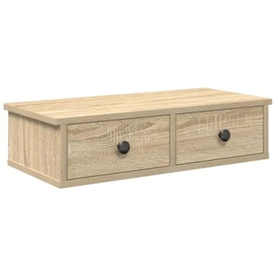 Afbeelding van Wandschap met lades 60x25x15 cm bewerkt hout sonoma eikenkleur