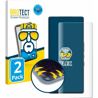 Afbeelding van BROTECT Screenprotector voor ZTE Nubia Red Magic 10 Pro Folie Beschermfolie transparant volledig dekking (2 Stuks)