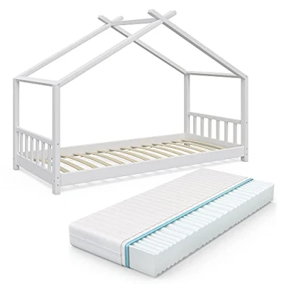 Afbeelding van Vitalispa hutbed &quot;Design&quot;, wit, 90x200 cm met matras