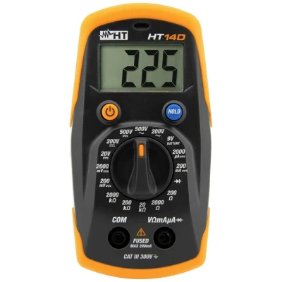 Afbeelding van HT Instruments HT14D Multimeter Digitaal CAT II 600 V, III 300 V Weergave (counts): 2000
