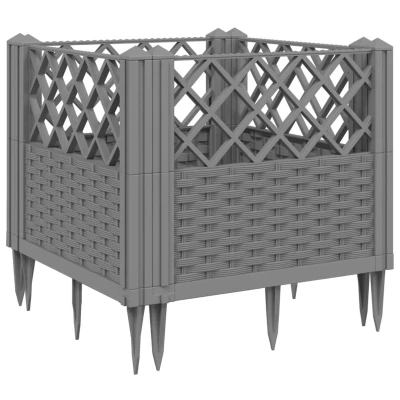 Afbeelding van Plantenbak met pinnen 43,5x43,5x43,5 cm polypropeen lichtgrijs