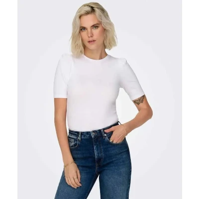Afbeelding van ONLY Onllive LOVE Tshirt basic, Dames, Maat: Large, White